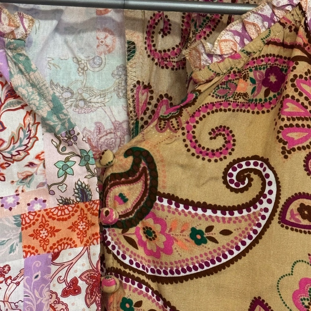 Oli & Hali Multicolor Paisley Patchwork Top